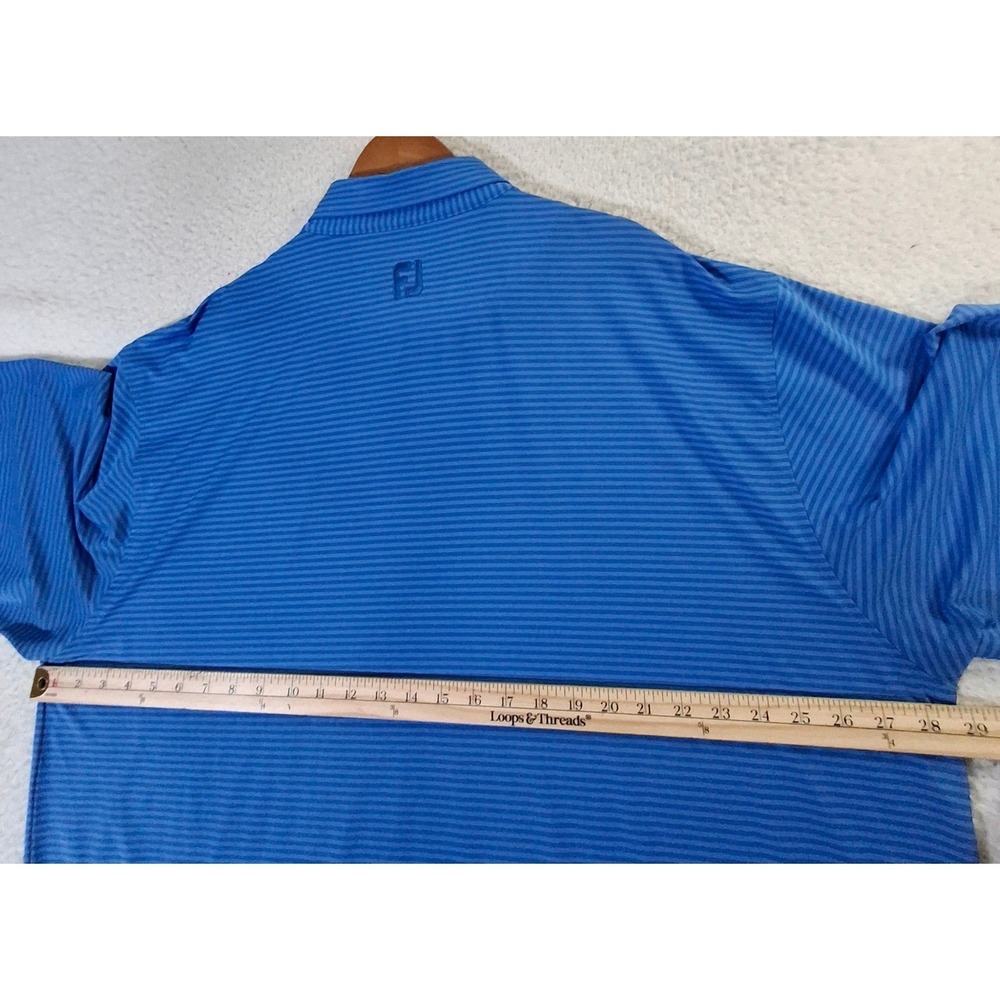 FootJoy Polo Shirt Men's 2XL Blue Striped Morris Country Golf Club ProDry - Picture 7 of 8